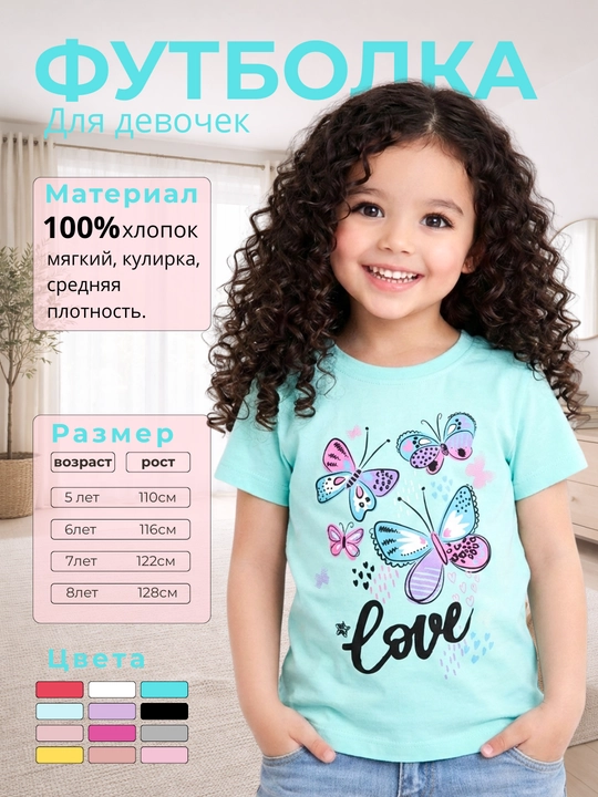 Футболка для девочек