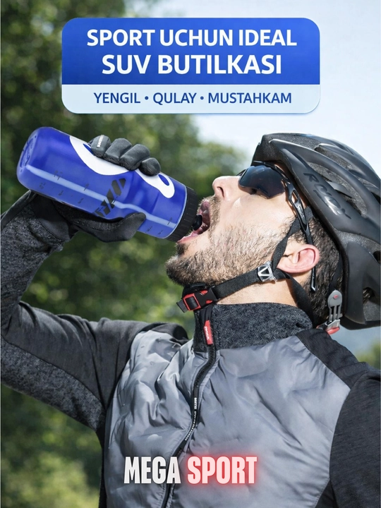 650 ml hajmli suv idishi, velosipedchilar uchun dozator bilan - 