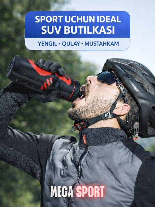650 ml hajmli suv idishi, velosipedchilar uchun dozator bilan - 
