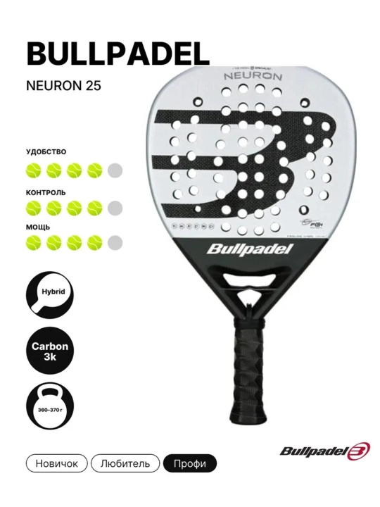Ракетка для падела NEURON 25 от Bullpadel - 
