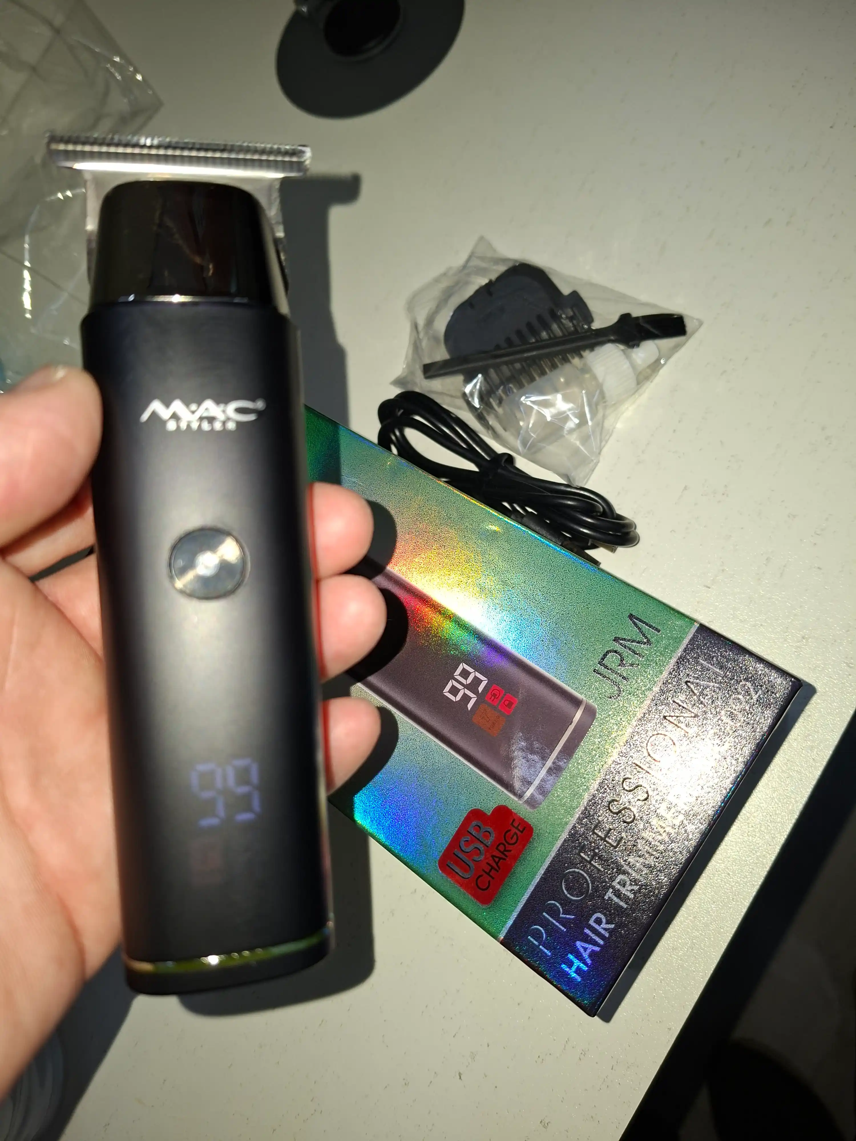 Simsiz soch olish mashinasi, MAC MC-092, LED displeyli soqol trimmer