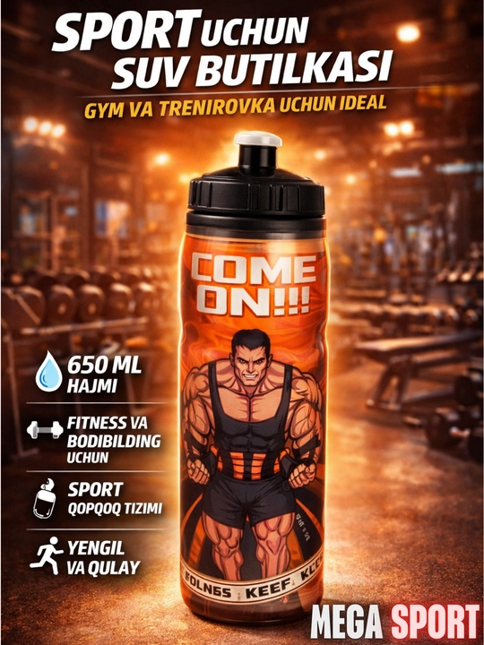 Sport suv butilkasi, fitness va trening uchun plastik butilka - 