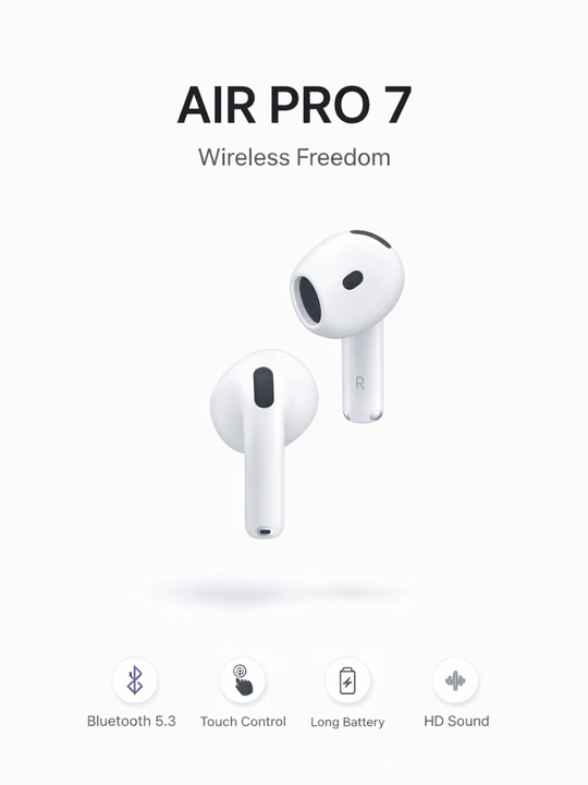 Air Pro 7 simsiz quloqchin (Bluetooth, oq) - 