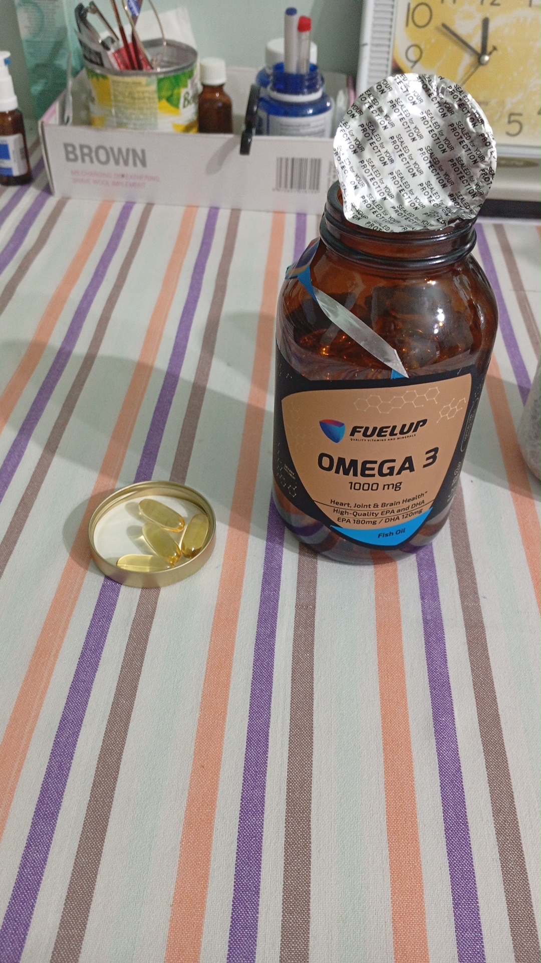Омега 3 (Omega 3) Рыбий жир 1000мг 90 софтгель baliq yo'gi FUEL UP стекляная упаковка