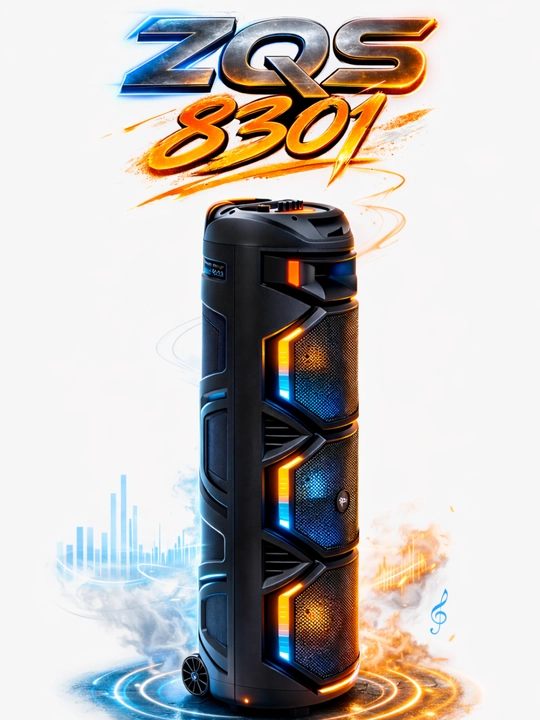 ZQS Katta simsiz Bluetooth kolonkasi, karaoke, RGB yoritgichli, mikrofon va pultli