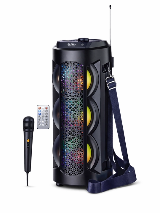 ZQS Katta simsiz Bluetooth kolonkasi, karaoke, RGB yoritgichli, mikrofon va pultli