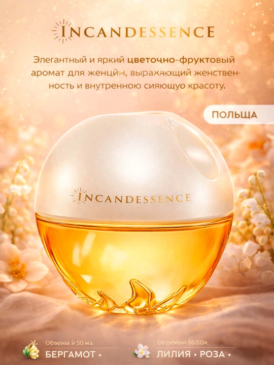 INCANDESSENCE – ayollar uchun nafis va yorqin gul-mevali atir - 