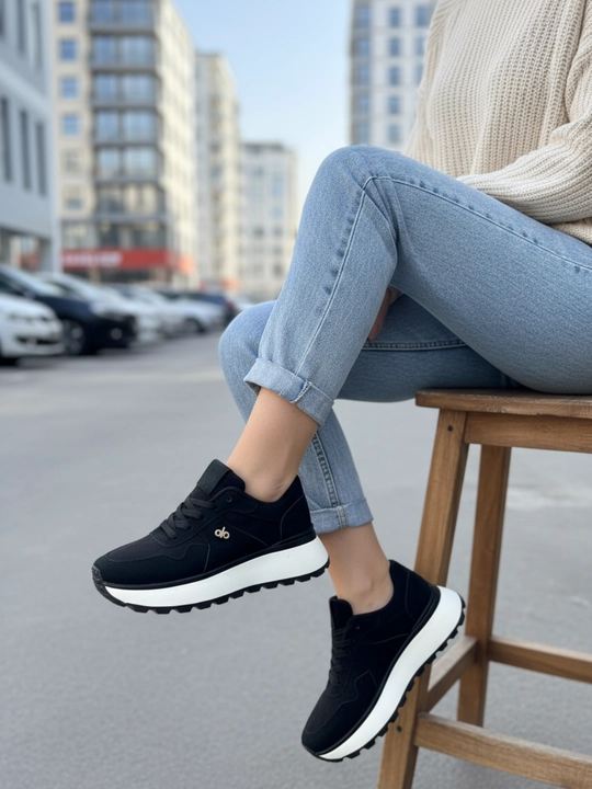 Кроссовки pg Logo Замша Chunky – Чёрные / Серые Street Dad Style Платформа