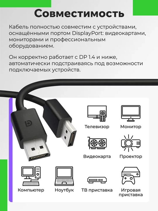 Kabel Display Port, DP, 1.8 м