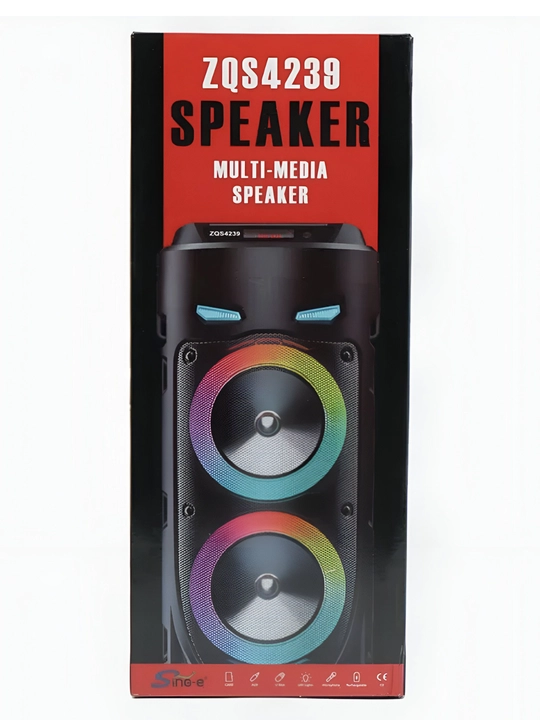 Bluetooth колонка ZQS4303 4239 с микрофоном, RGB подсветка, мощный бас