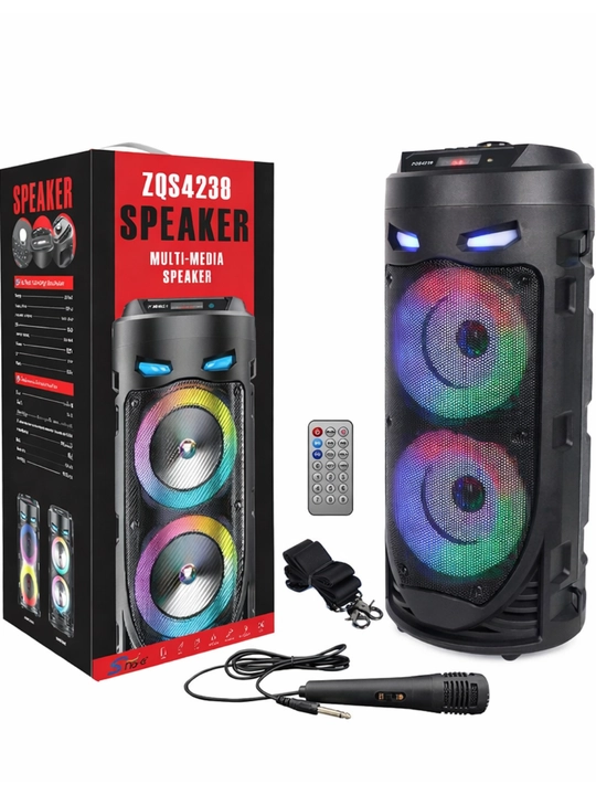 Bluetooth колонка ZQS4303 4239 с микрофоном, RGB подсветка, мощный бас