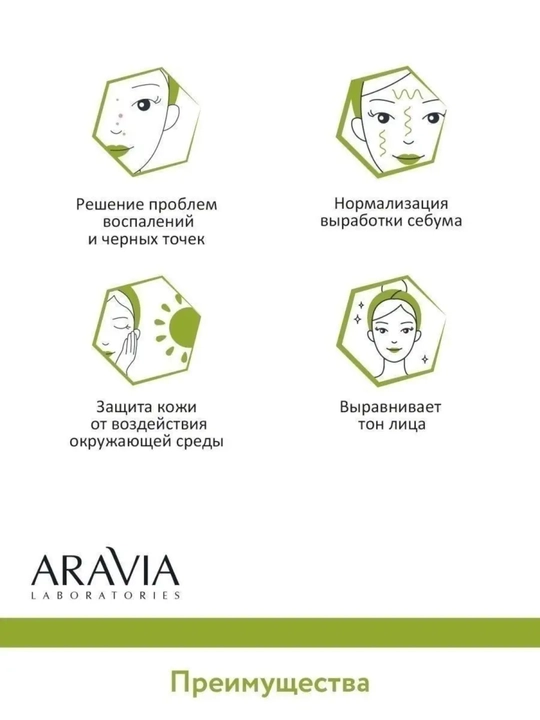 Крем для лица ARAVIA, от акне и морщин, матирующий, с AHA-кислотами и ретинолом, 50 мл