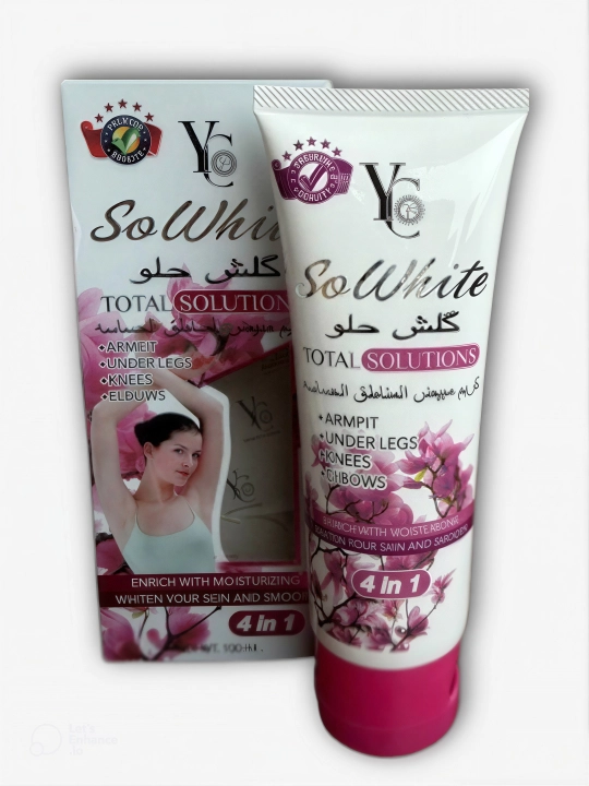 Oqartiruvchi krem So White 4 in 1 qo‘ltiq, tizza, tirsak va oyoq uchun 100 ml