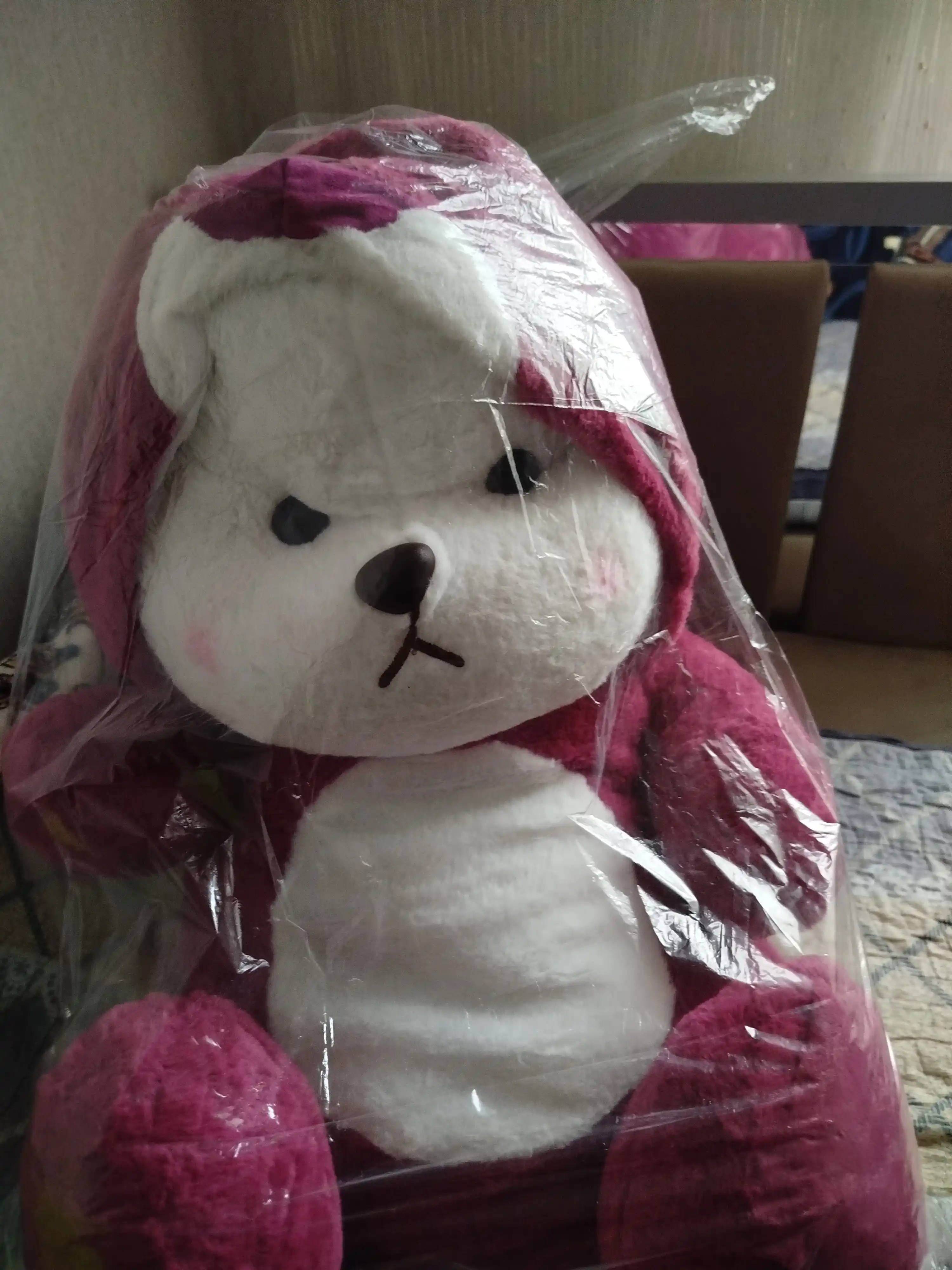 Мягкая игрушка для детей, плюшевый мишка с капюшоном, игрушка с капюшоном