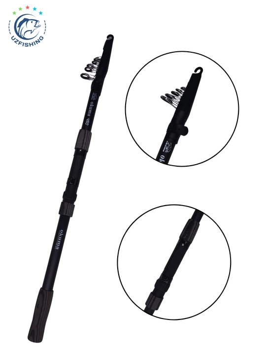 Teleskopik baliq ovlash qarmog‘i Okuma Carbon 40–80 g kuchli spinning qarmoq