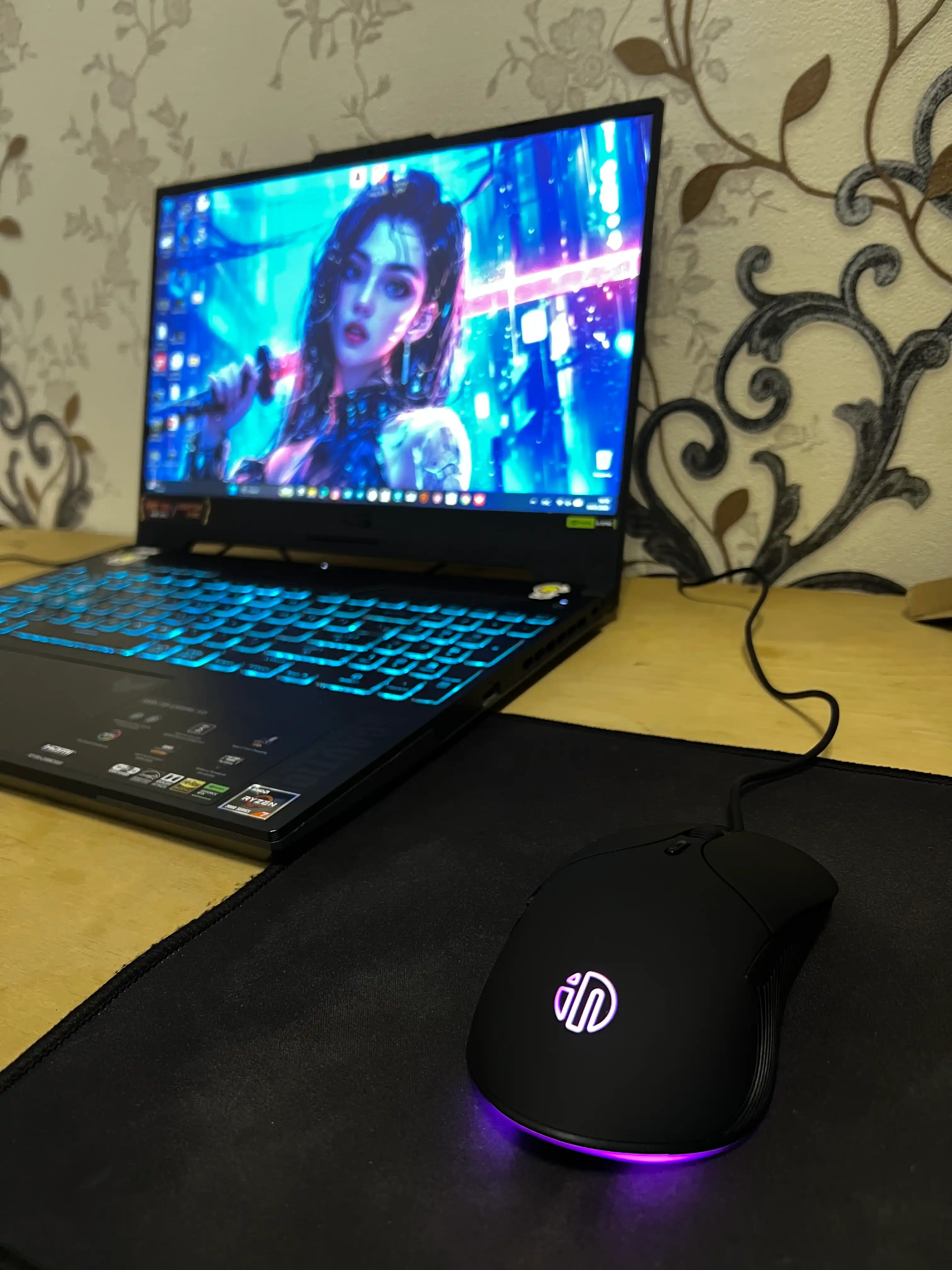 O‘yin sichqonchasi, simli, shovqinsiz va RGB yoritgichli, optik sensor, 12800 DPI
