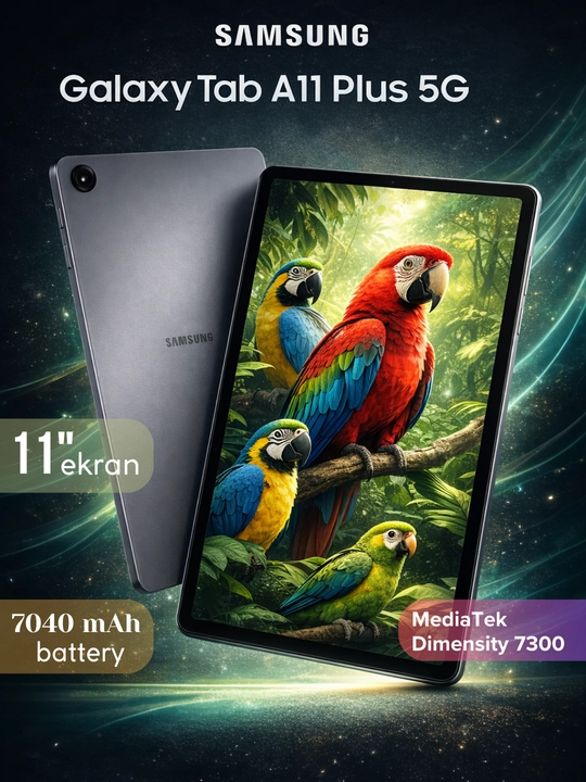 Планшет Samsung Galaxy Tab A11 Plus 5G,11" TFT LCD,7040мАч,Wi-Fi,SIM-карта, гарантия 1 год - 