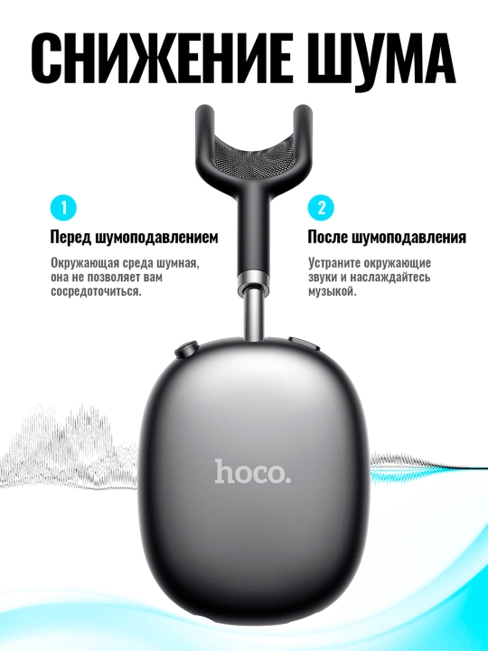 Hoco W55 Plus Happiness simsiz quloqchinlari, ANC, BT 5.4, 90 soatgacha, batareya quvvati 800 mAh