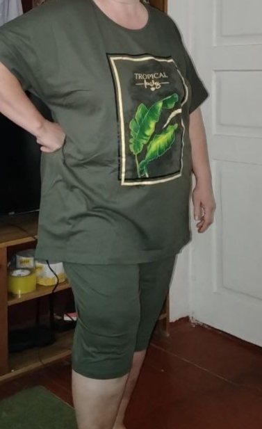 Ayollar uy kastyumi, 100% paxta, bridjli va cho'ntakli pijama to‘plami
