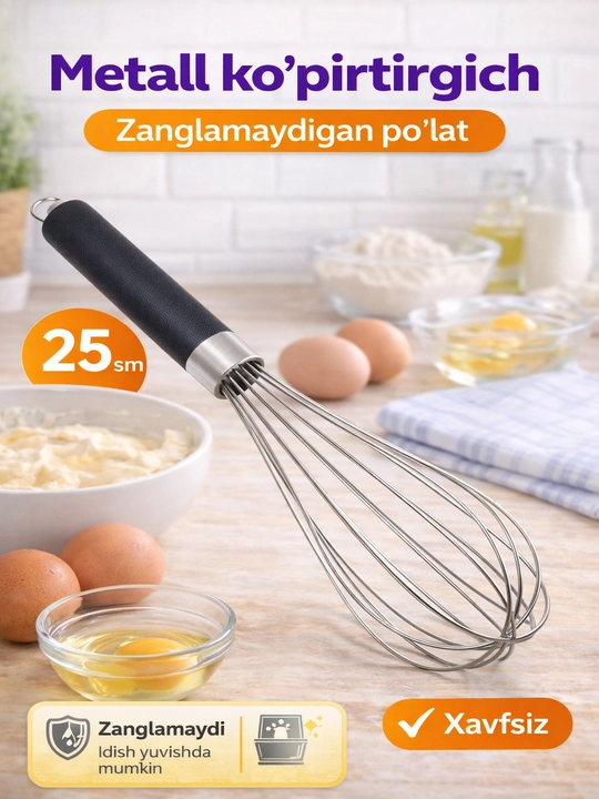 Metall ko'pirtirish zanglamaydigan po'lat  20-30 sm 3 xil - 