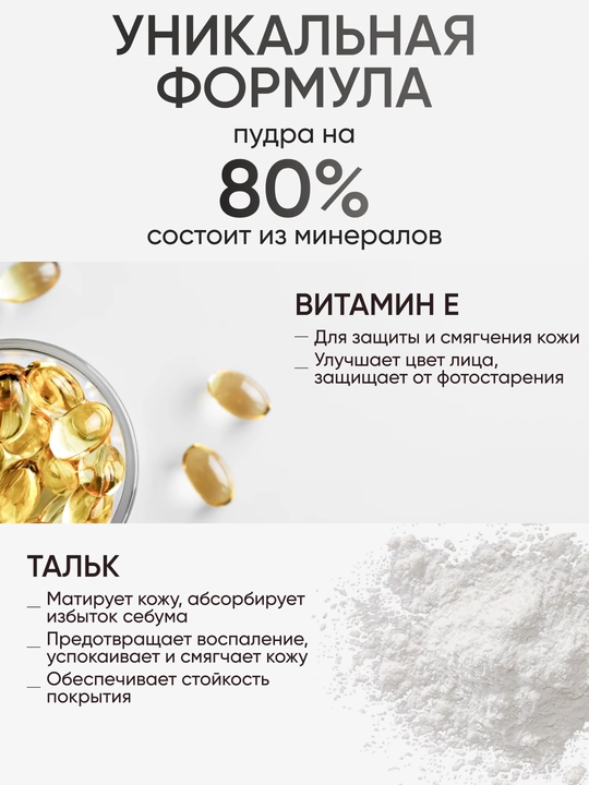 Пудра для лица матирующая LIMONI фотошоп эффект Powder Lace, Transparent Matte