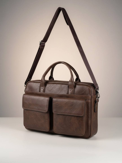 Eko charmdan tayyorlangan erkaklar uchun noutbuk sumkasi - 