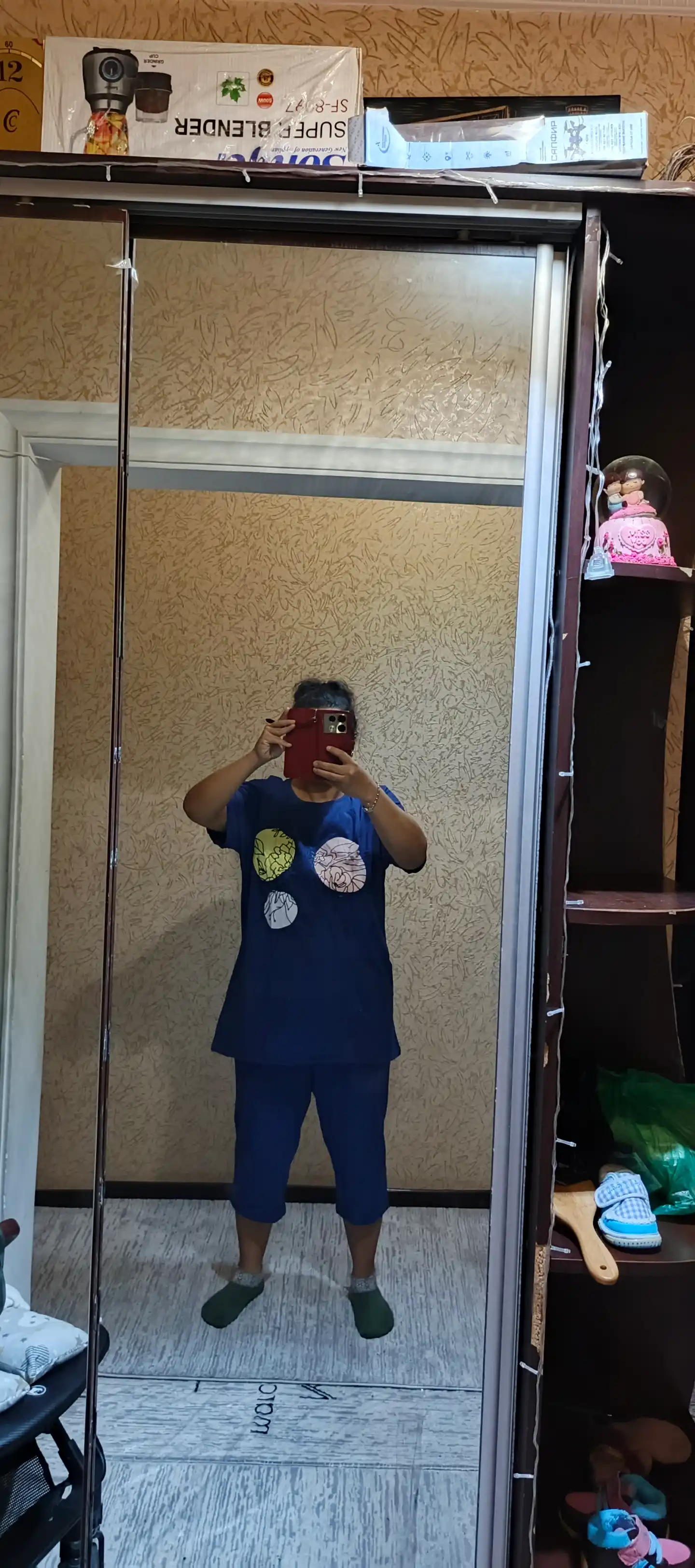 Ayollar uy kastyumi, katta o‘lchamlar 56-70, paxta bridjli pijama to‘plami