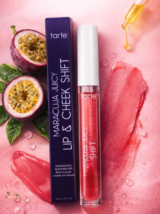 Tarte Maracuja Juicy Lip & Cheek Shift, rangini o‘zgartiruvchi, namlantiruvchi, lab parvarishi