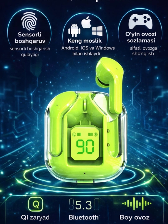 Беспроводные Bluetooth наушники, Ultrapods Max, с дисплеем и хорошим микрофоном - 
