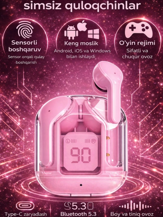 Беспроводные Bluetooth наушники, Ultrapods Max, с дисплеем и хорошим микрофоном - 