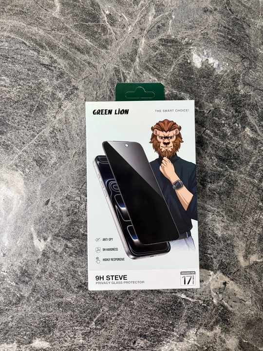 IPhone 17 Pro, 17 Pro Max va Air uchun Green Lion 9H Steve tonirovkali himoya oynasi - 