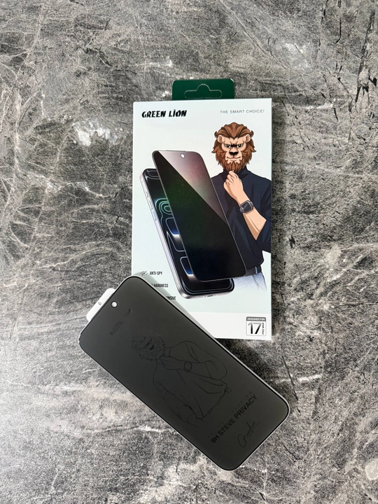IPhone 17 Pro, 17 Pro Max va Air uchun Green Lion 9H Steve tonirovkali himoya oynasi