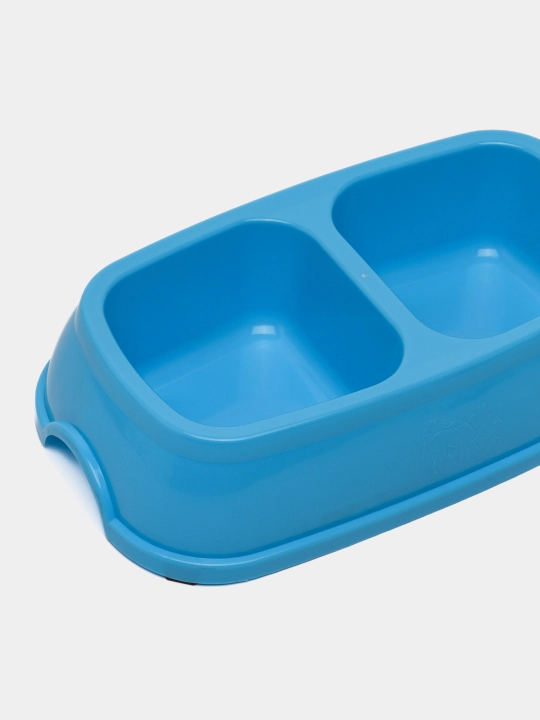 Mushuk va itlar uchun katta ikkitalik ovqat idishi, miska, 27 x 16.5 x 6.5 sm