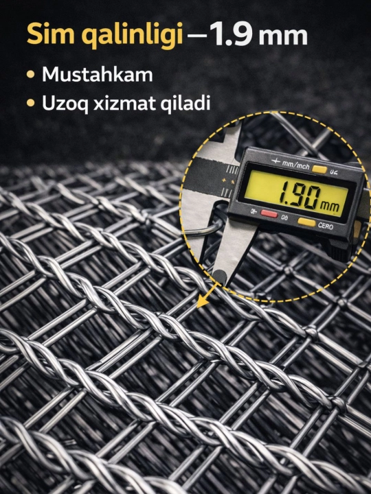 Sim setka metall — panjara, bog‘ va qurilish uchun mustahkam setka