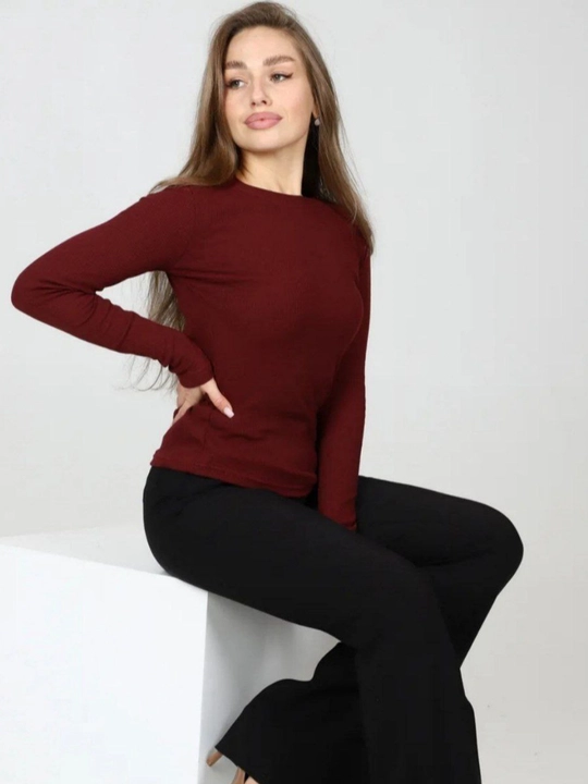 Женский лонгслив с длинным рукавом - 