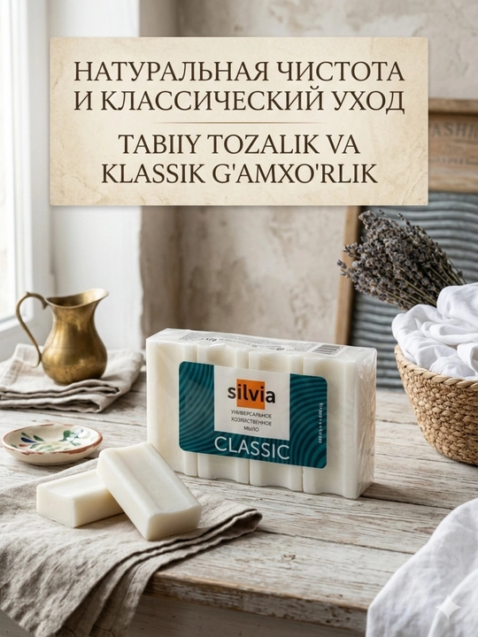 Silvia Classic универсальное хозяйственное мыло, белое - 