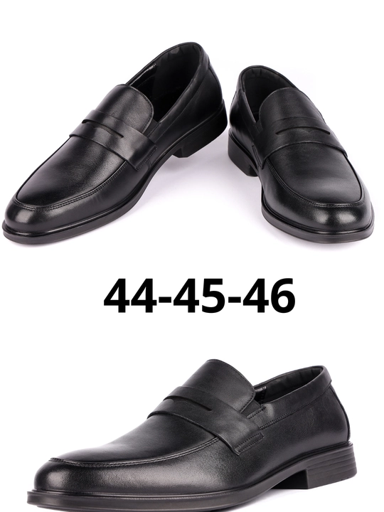 Туфли большой Faara Shoes мужские, эко кожаные, черные, размер 44-46