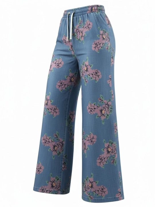 Ayollar uchun truba jinsilar, palazzo, kyulot, sovuq matodan, standart o‘lcham (XS-L)