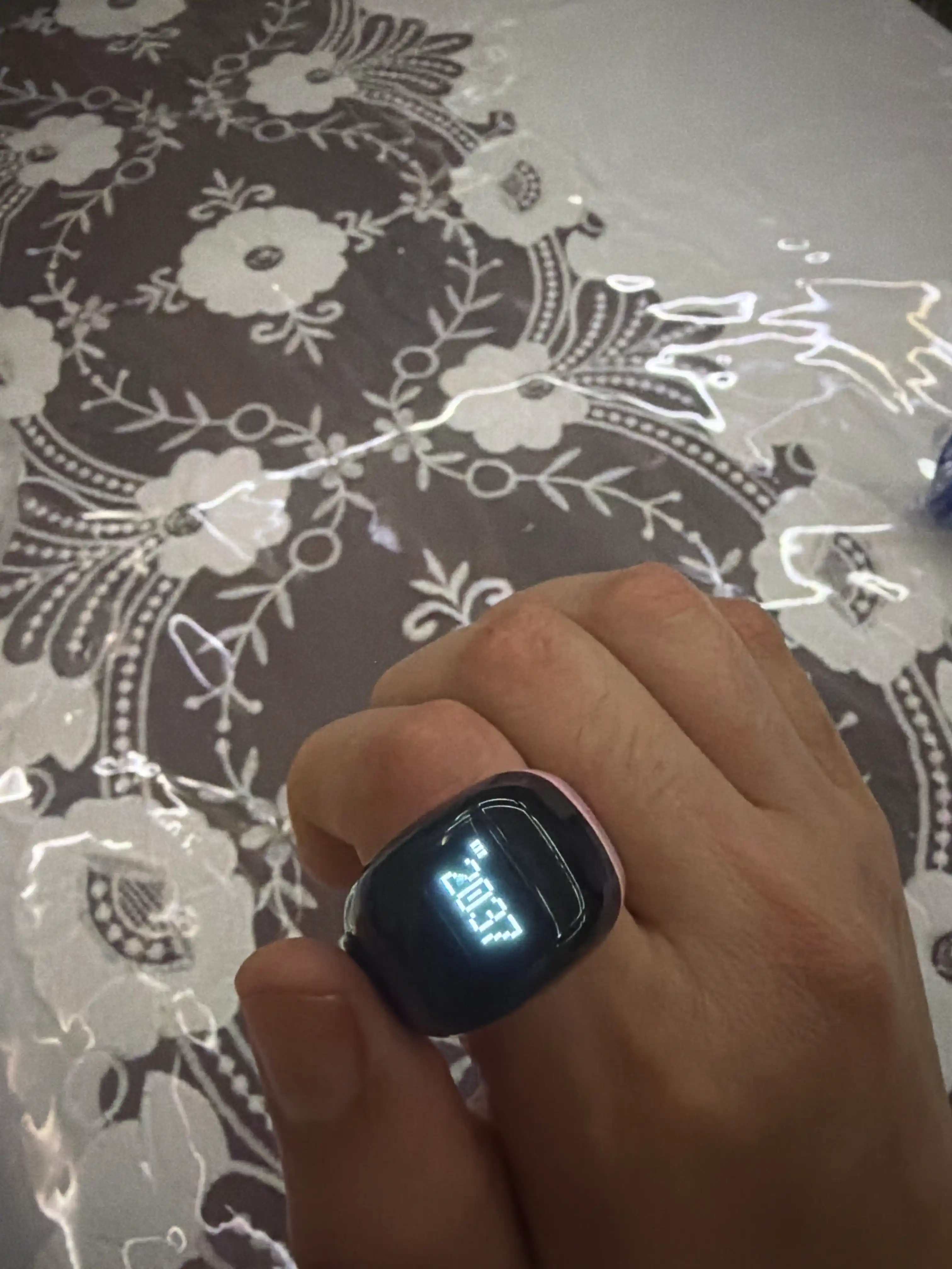 Elektron Tasbeh Zikr Ring Jood, zaryad keysi bilan, namoz vaqti eslatmasi, universal uzuk