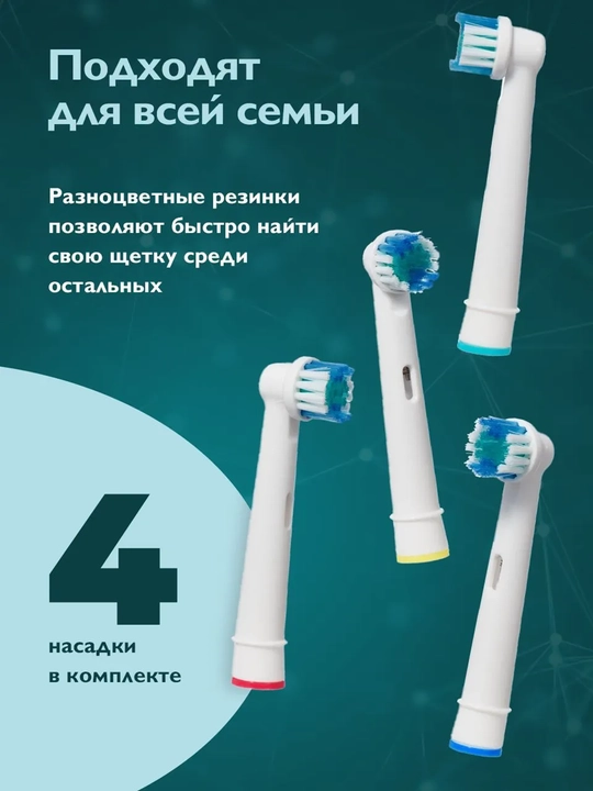 Заменяемая насадка, совместимая с электрическими зубными щетками Oral-B