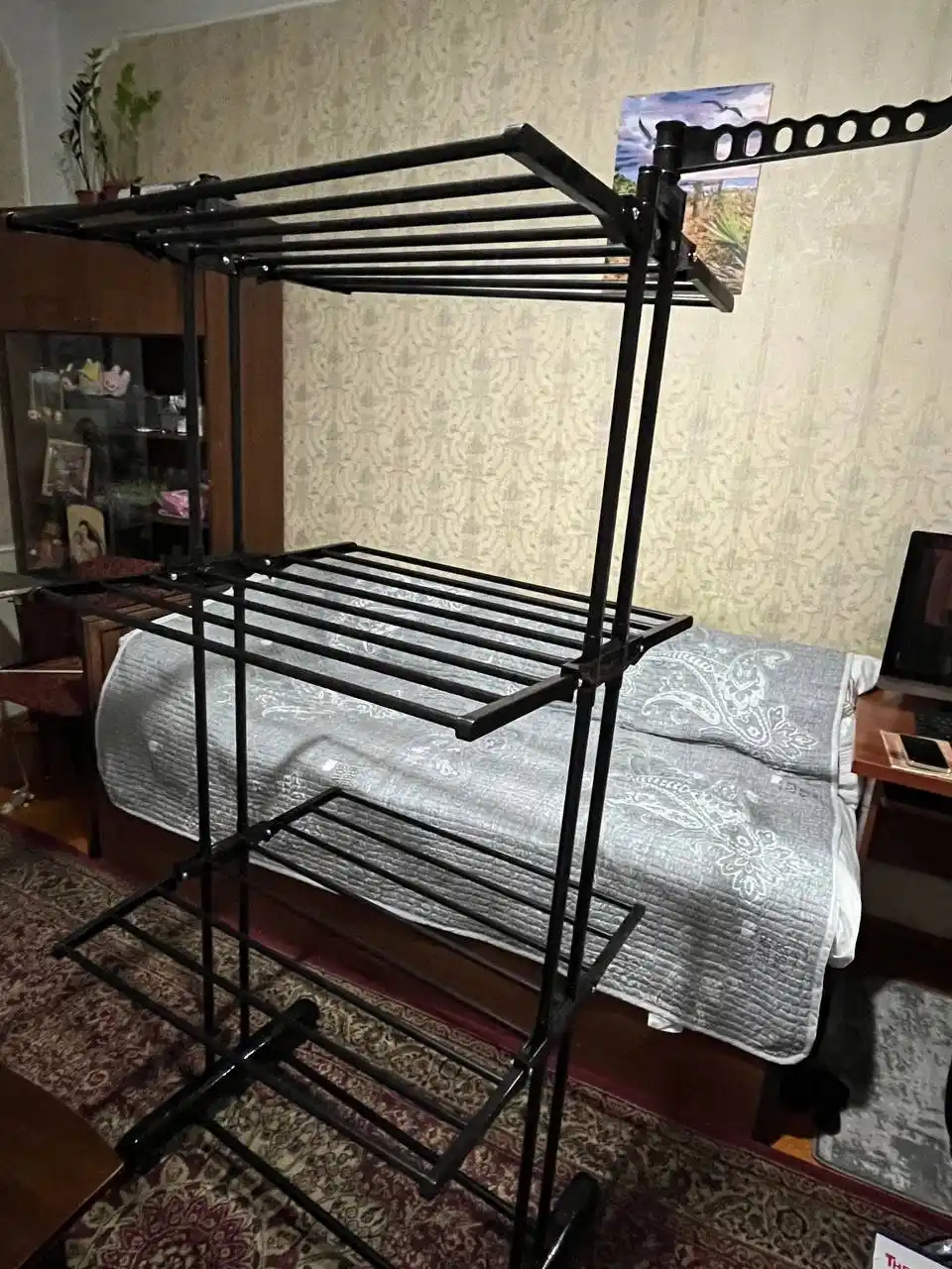 Сушилка для белья, напольная, вертикальная, складная, на колесиках, 3 яруса, до 40/50 кг