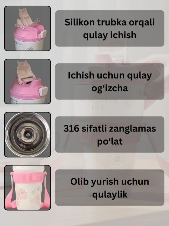 Термокружка для кофе, чая и воды, для учёбы, работы, путешествий, в подарок, 500 мл