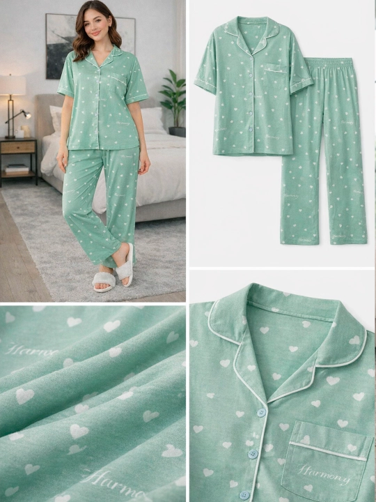 Ayollar uchun pijama, uy kiyimi, printli, turli xil rang va naqshlarda