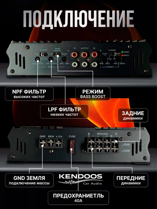 JBL JB-480 4-kanalli avtomobil audio kuchaytirgich Amplifier