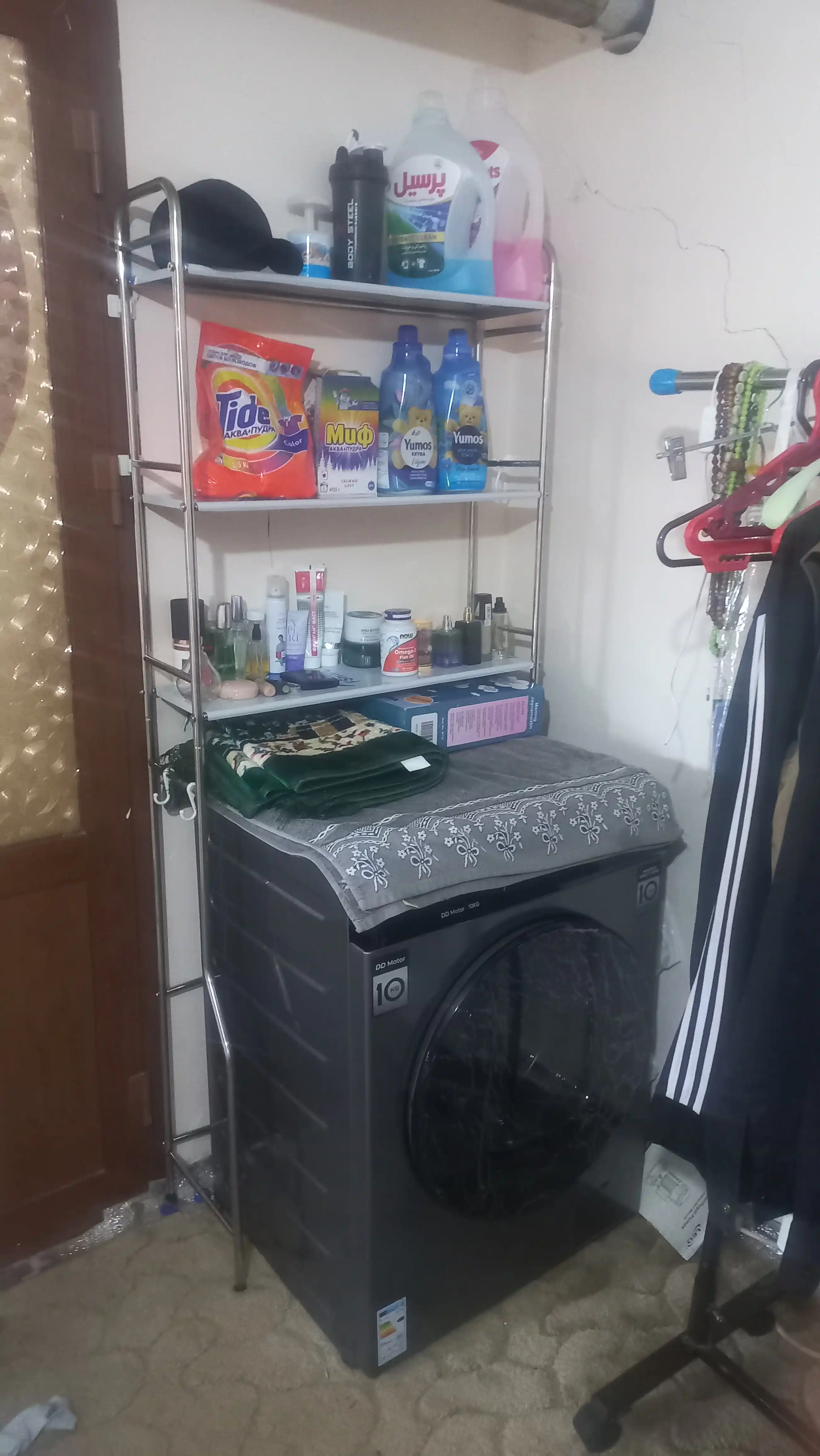 Полка для ванной, металлическая, над стиралкой и унитазом, стеллаж и мебель для дома