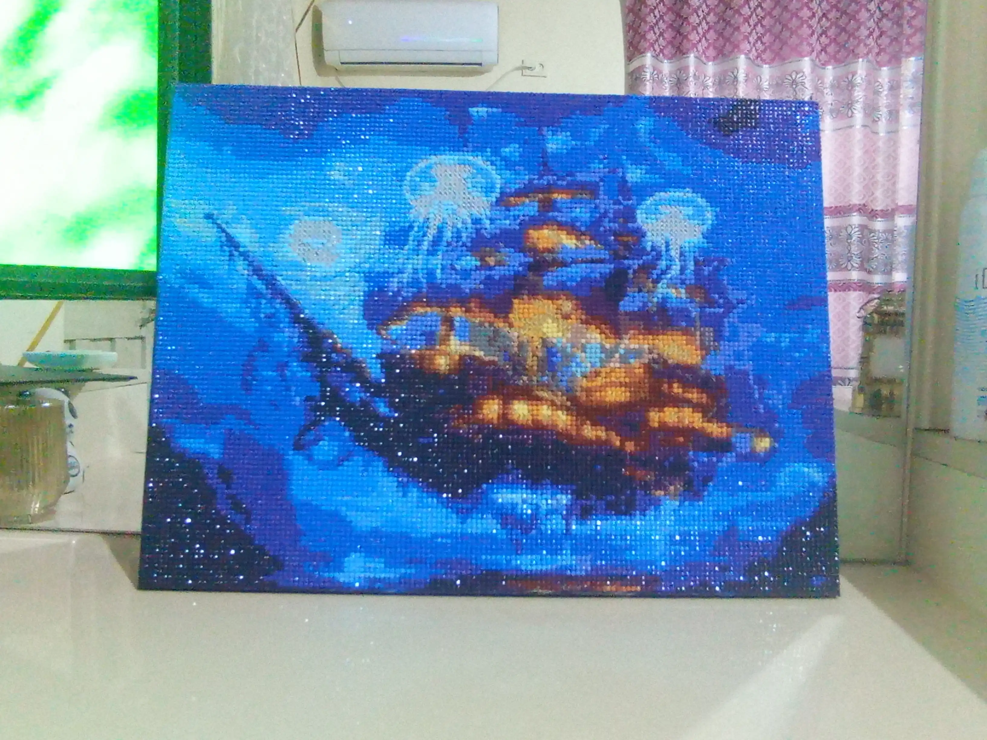 Olmosli mozaika, almazniy mazayka, fosforli tunda yonadi 30 x 40 sm PEYZAJ