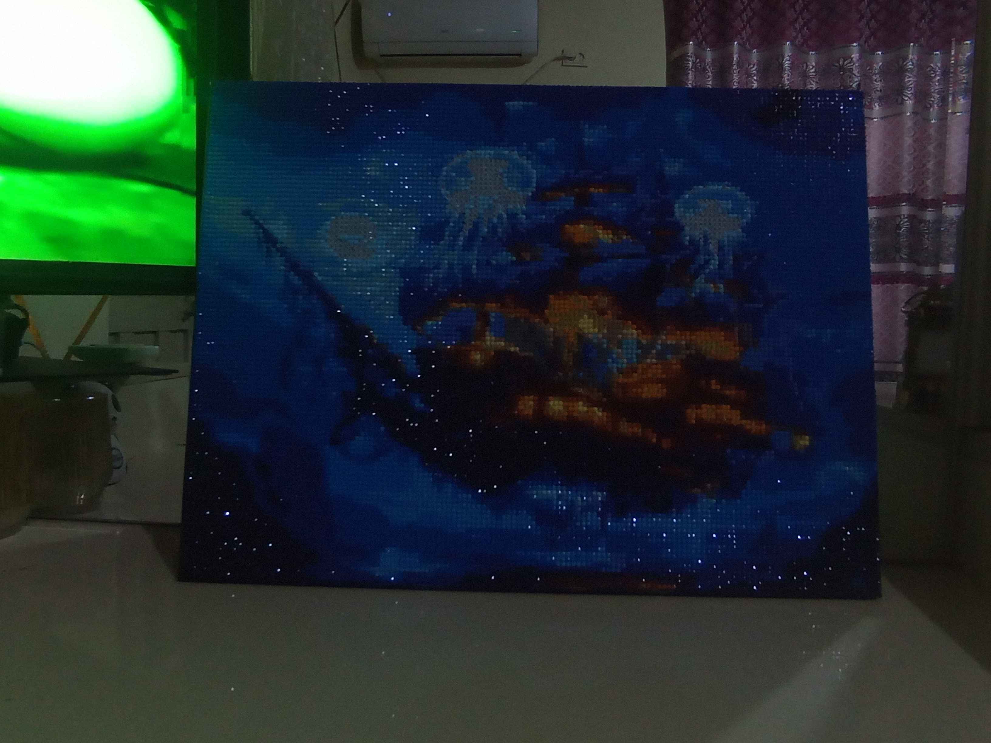 Olmosli mozaika, almazniy mazayka, fosforli tunda yonadi 30 x 40 sm PEYZAJ
