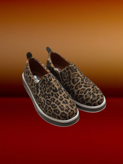 Ayollar uchun leopard mokasinlari, kundalik kiyish uchun