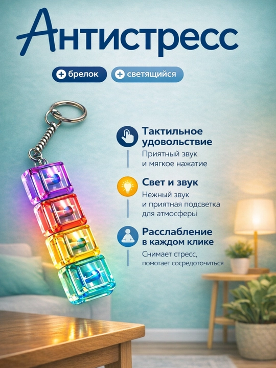 Антистрессовая клавиатура-брелок — это гаджет, который помогает сосредоточиться