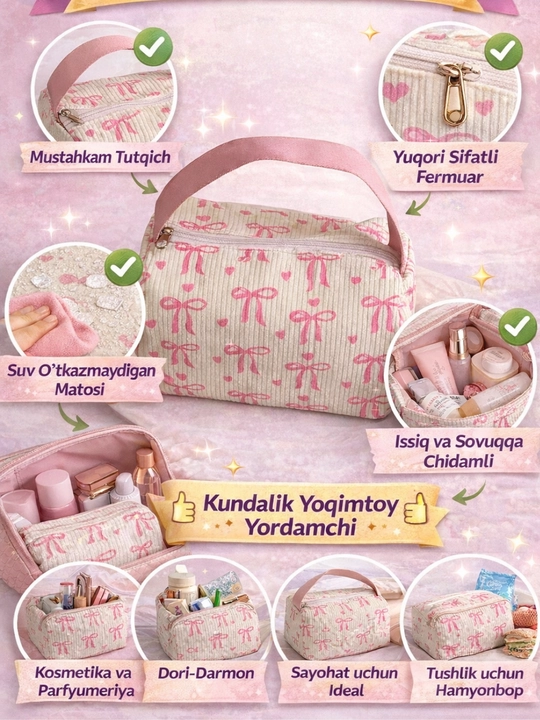 Kosmetik sumka, kosmetichka — ayollar uchun ixcham va zamonaviy makeup organayzer
